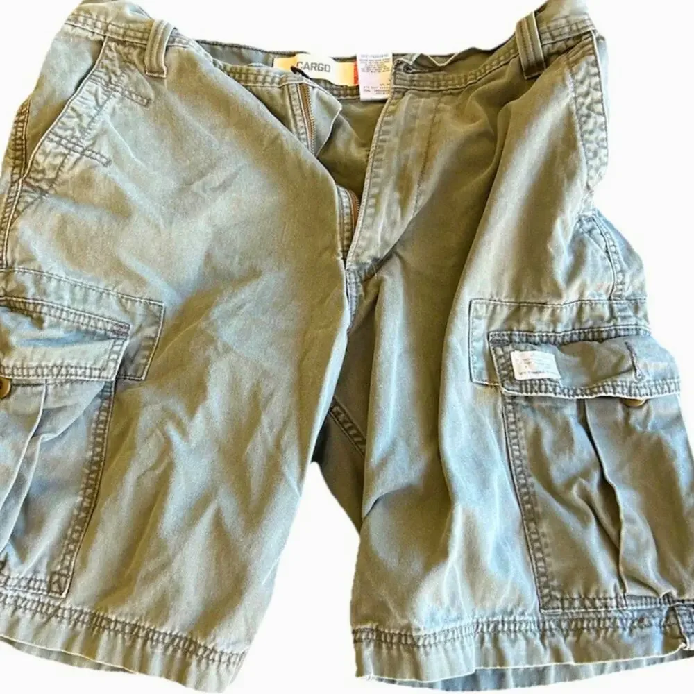 VTG Levis Cargo Shorts mens 34 Baggy kahki grunge y2k khaki utility Cotton
